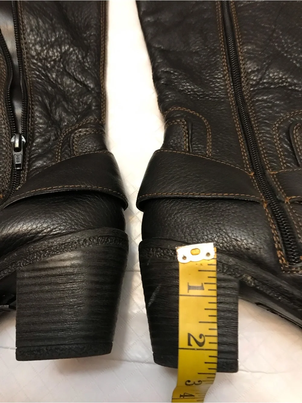 boc Black Over-the-Knee Leather Boots with Buckle Accent